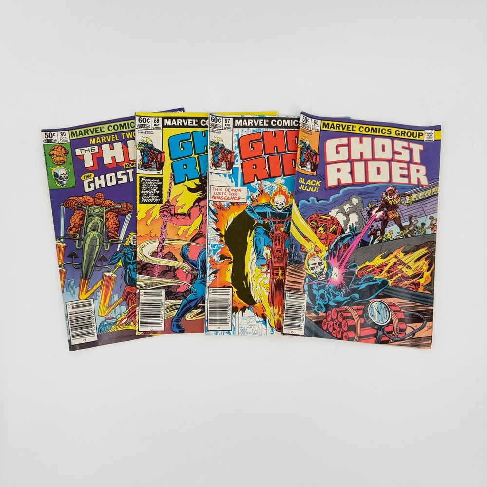 Marvel Ghost Rider #60 #67 #68 Two-in-One #80 1981 1982 Newsstand Comic Lot